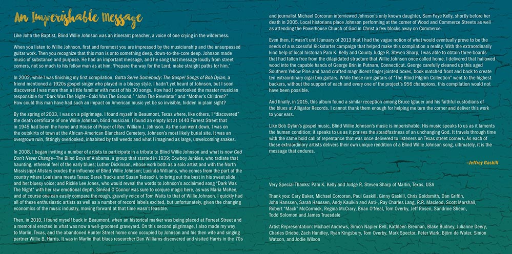 Blind Willie Johnson back cover