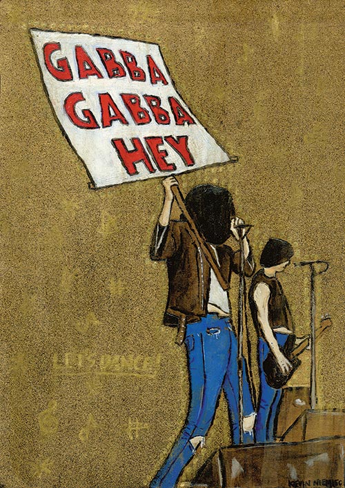 Ramones, paint on cardboard for my sister